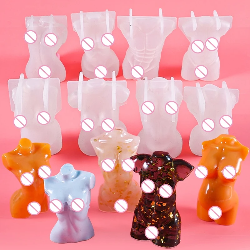 

3D Art Body Candle Crystal Epoxy Resin Mold Human Aromatherapy Plaster Wax Silicone Mould DIY Crafts Decor Making Tool