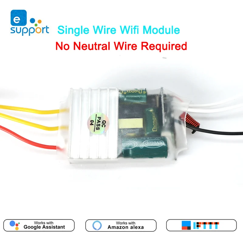 EWeLink одножильный пожарный провод Wi-Fi модуль 1 2 3 Gang RF433mhz без нейтрального провода