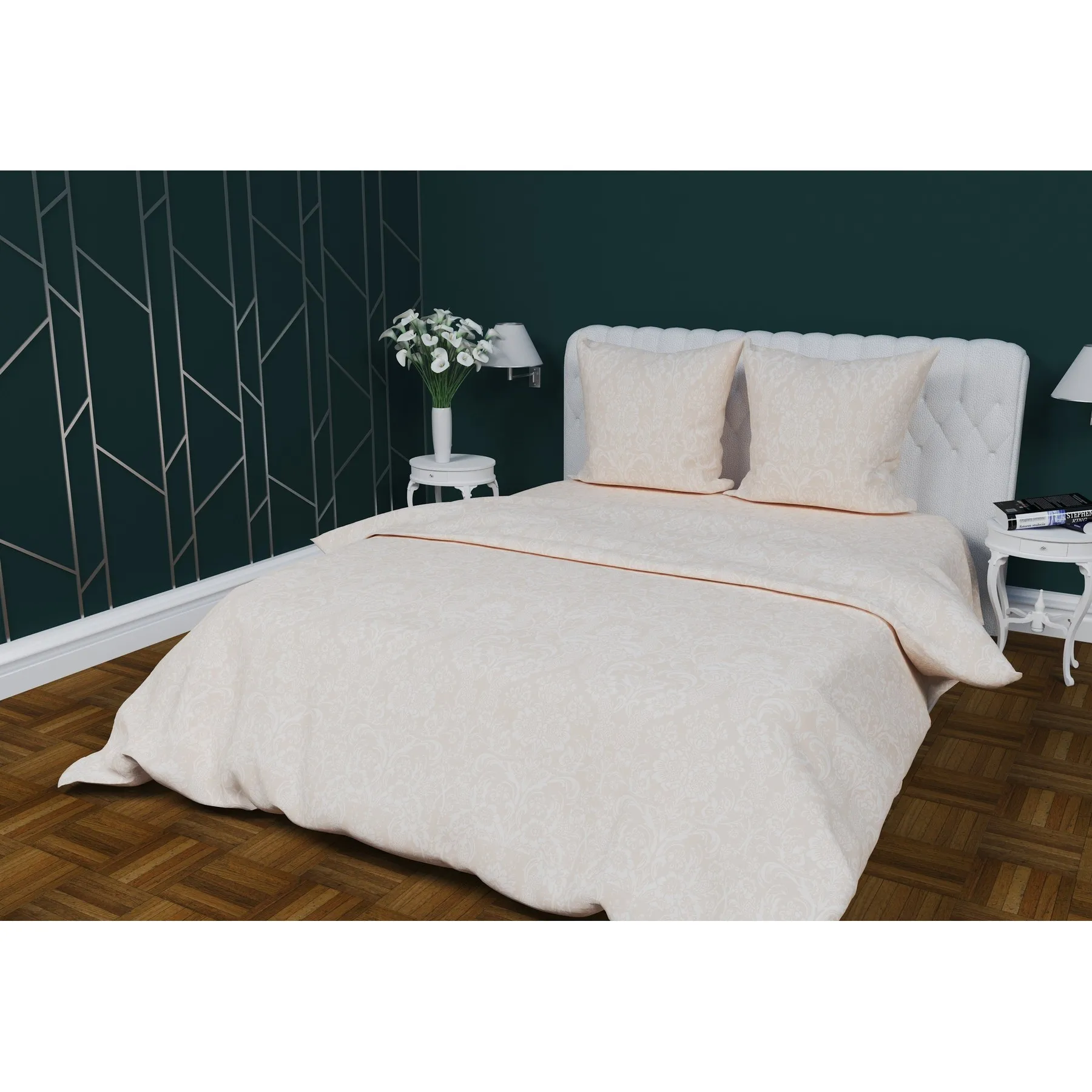 Комплект постельного белья &quotВензель бежевый&quot 2 сп. Бязь 120 гр./кв.м. | Дом и сад