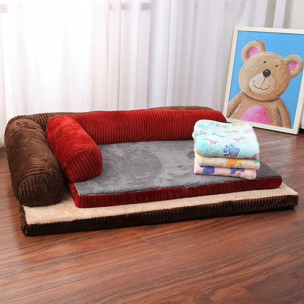 Price Cão de estimação sofá cama macia espuma mermory camas do cão com travesseiro filhote cachorro canil l em forma sofá cama para cães grandes