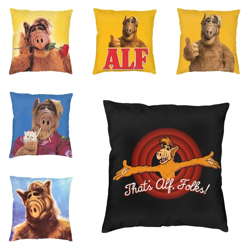 

That's Alf Folks Square Pillow Cover Home Decorative Alien Life Form Sci Fi Tv Show Cushion Cover Throw Pillow For Living Room