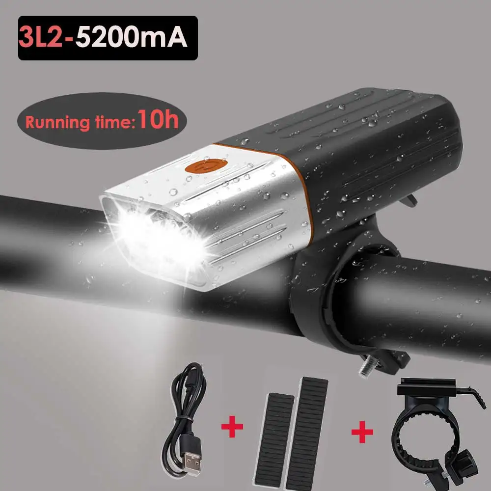 3L2-5200mAh 20000 люмен 3* L2/T6 светодиодный велосипедный светильник 5200 мАч Мощный светодиодный головной светильник USB Перезаряжаемый велосипедный светильник MTB Аксессуары для велосипеда - Цвет: 3L2-5200mAh