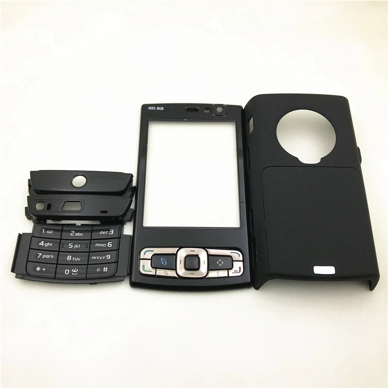 For Nokia N95 (8G Version) Housing Front Faceplate Frame Cover Case+Back cover/battery door cover+ English Keypad Repair parts