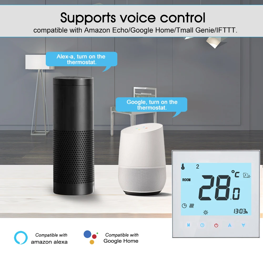 Термостат для водяного/газового котла Smart WiFi цифровой контроль температуры ler