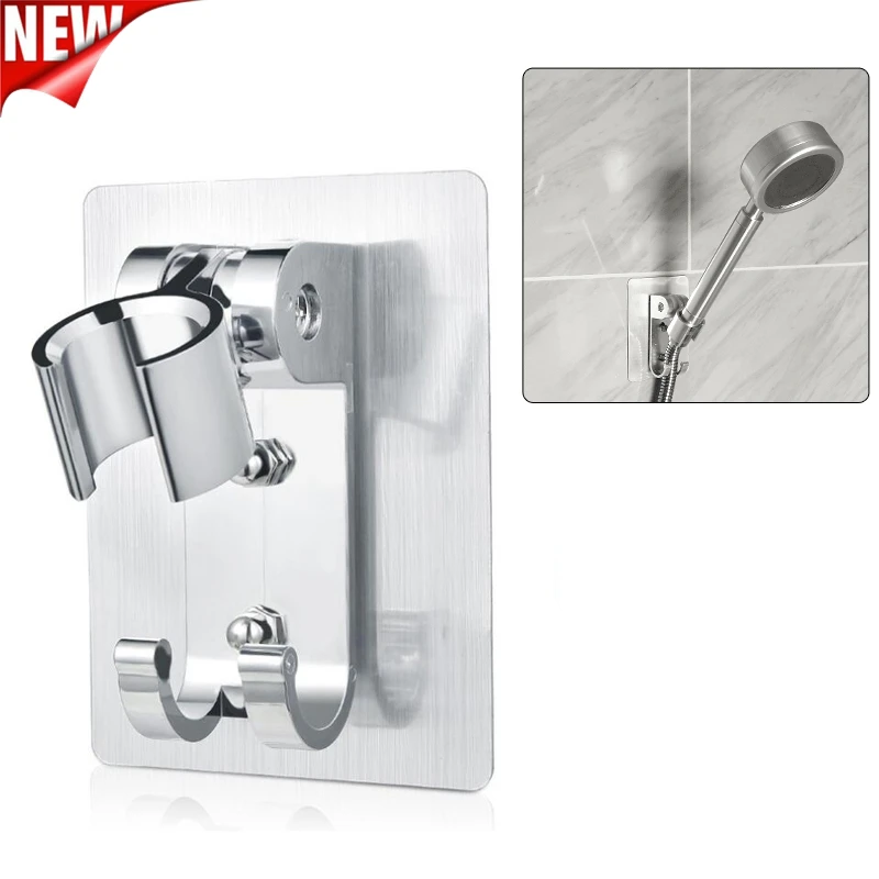

Space aluminum Shower Holder Metal Adjustable Self-adhesive Suction Up Wall Mounted Bathroom Shower head Mounting Brackets