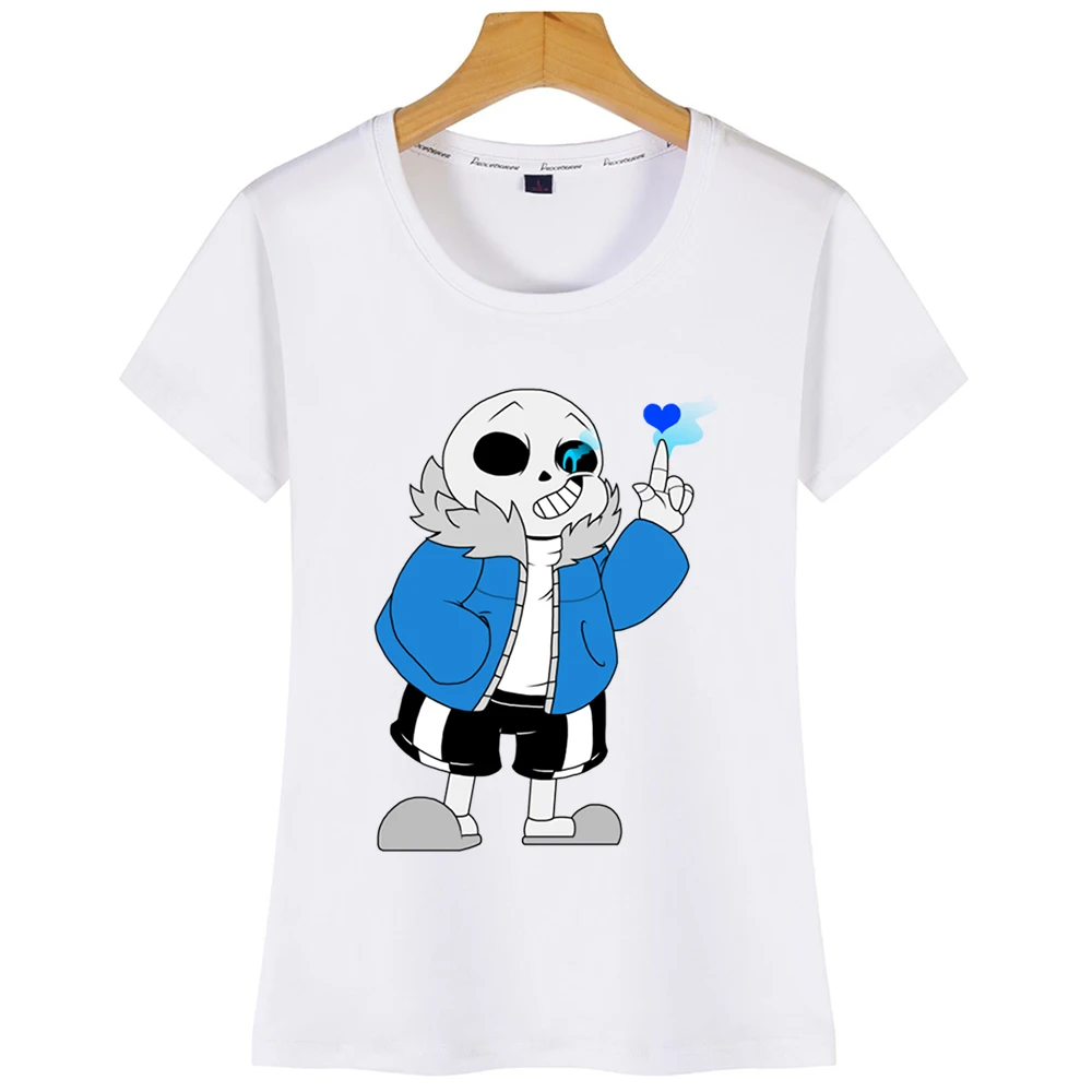 Топы футболка женская Undertale Sans Game Модная хлопковая с надписями | Женская одежда