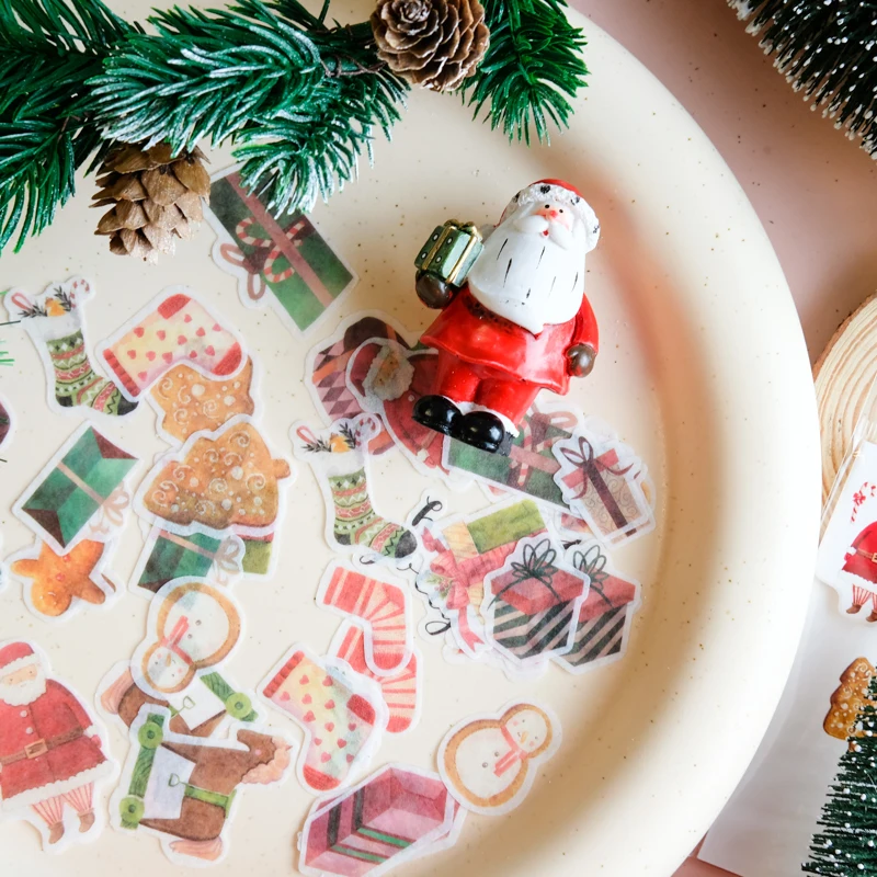 40 шт./лот с Рождеством бумажная наклейка декоративный дневник скрапбук
