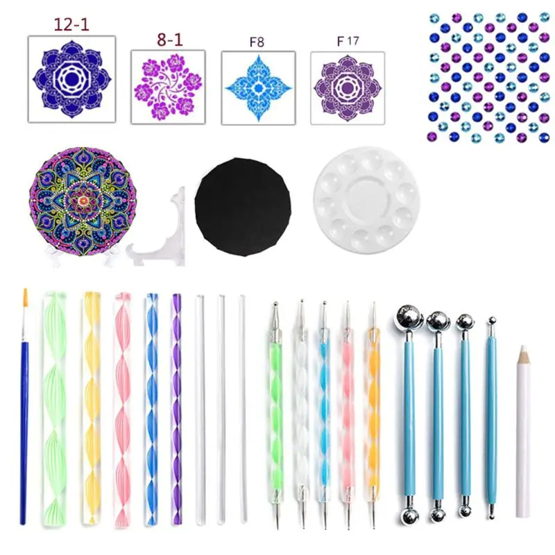 

27pcs/set Mandala Dotting Handwork Tools for Painting Rock Stone with Stencils K92C