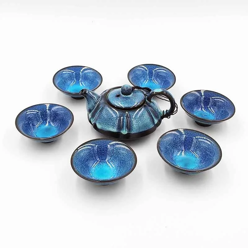 Longquan Celadon фарфоровый чайный сервиз ручной работы китайский винтажный Kungfu Gongfu