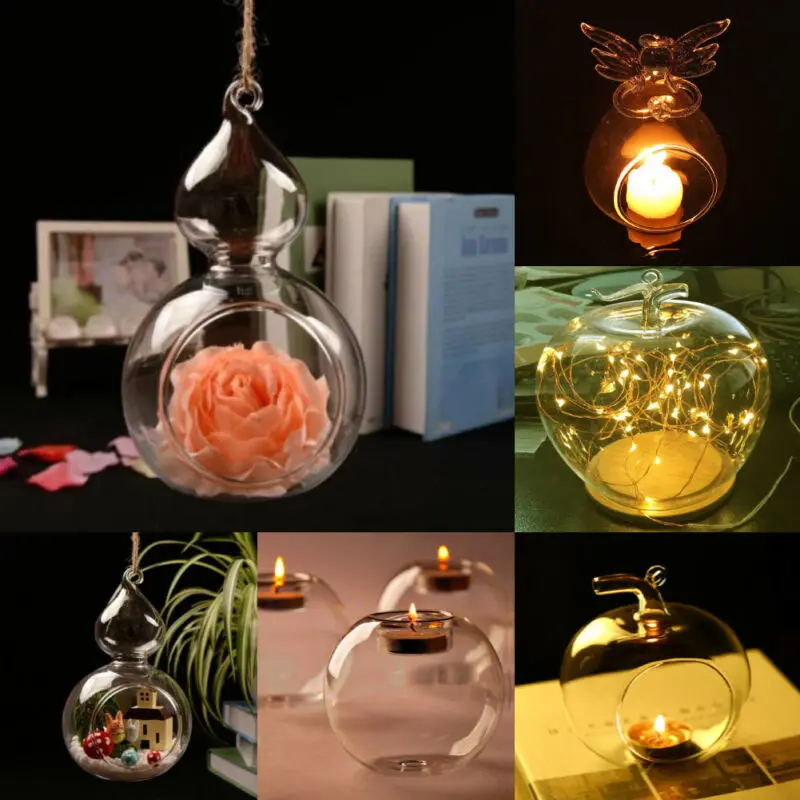 Подсвечник для свечей стильный светильник круглый висячая стеклянная свеча
