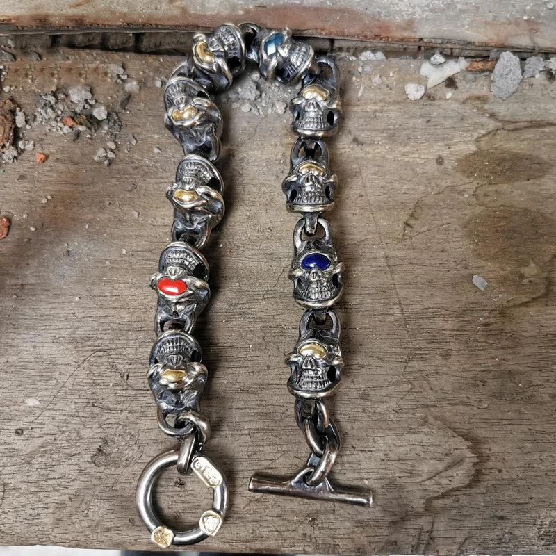 Gao Shanlong мотоциклетный браслет с черепом Классные модные золотые глаза