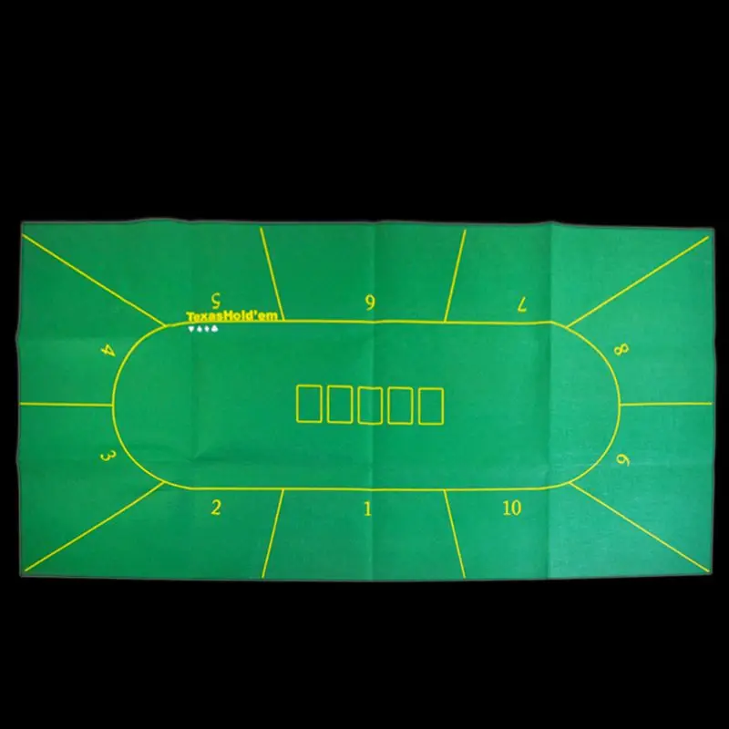 

180*90cm Texas Hold'em Poker Tablecloth 10 Players Poker Mat Layouts Table Cloth