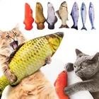 Плюшевый 3D питомец, рыба в форме кошачья интерактивная игрушка, игрушка кошачья мята, плюшевая кукла-подушка, игрушка для домашних животных, 203040 см