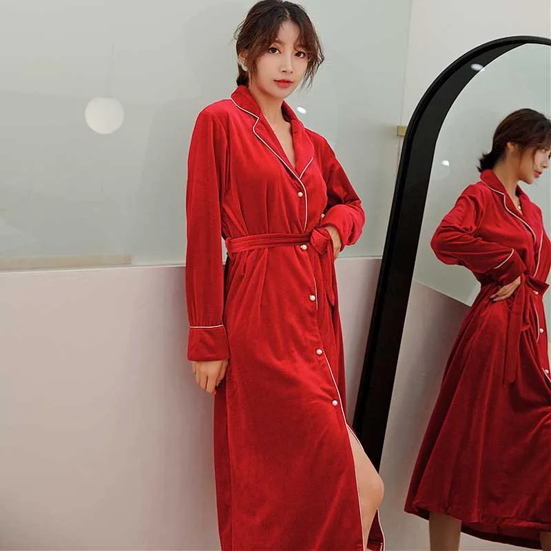 Халат женский длинный бархатный халат для подружки невесты модный теплый