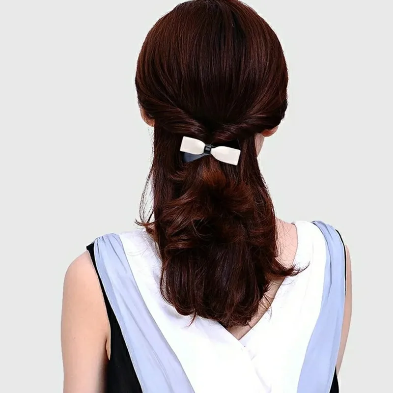 

Barrette For Women Girl Acrylic Hair Clip Hairpin Bow Knot Black White Head Accessories Wholesale