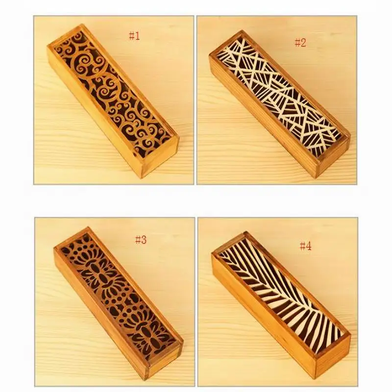 50 шт. винтажный стиль удобный полый Деревянный чехол-карандаш коробка для