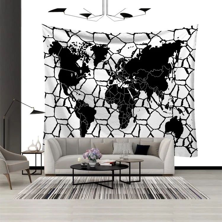 

Custom Print Bohemian Psychedelic Trippy Hippy Mandala Witchcraft Tarot World Map Wall Hanging Tapestry
