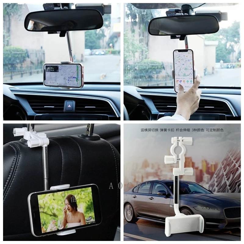 Car mobile phone bracket Automobile rearview mirror buckle type navigator Phone Holder Stand Adjustable Support | Мобильные телефоны