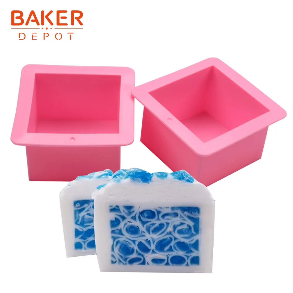 BAKER DEPOT, 500 мл, квадратная форма для тостов, силиконовая форма для мыла ручной работы, форма для торта, хлебное оборудование для выпечки, инструмент для украшения торта