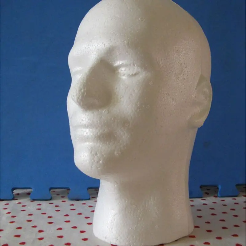 Мужской парик дисплей голова манекена для косметологии стенд модель пена белый |