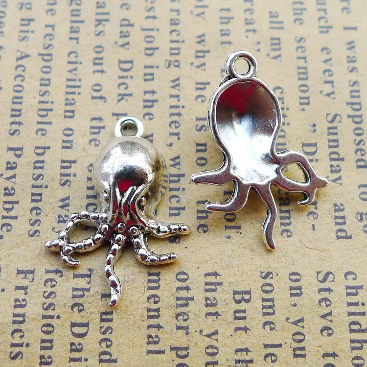 

15Pcs 15*21mm Pendant Octopus Octopus Charm Pendants For Jewelry Making Antique Silver Color Octopus Pendants