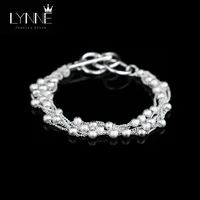 hot sale fashion bohemia multilayer small ball beaded bracelet silver plated frosted bead hand chain women jewelry bracelet gift