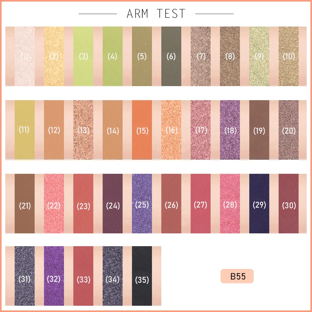 BEAUTY GLAZED 35 цветов Палитра теней для век стойкие матовые мерцающие блестящие