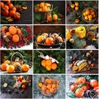 Алмазная 5D картина сделай сам, полноразмерная Мозаика из смолы, алмазная вышивка, наборы для вышивки крестиком, настенное искусство, фрукты, оранжевый цвет, художественный Декор