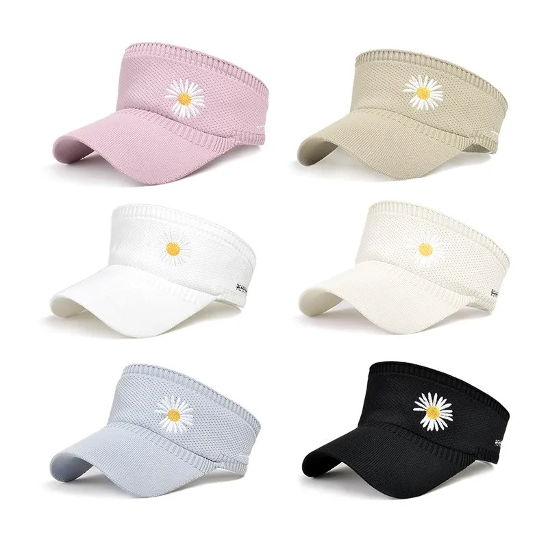 

Women's cap New Hat Female Summer Daisy Baseball Cap for men Outdoor Sports Knitted Open Top Sunscreen Sunshade