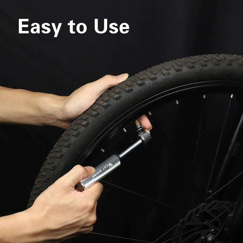 Велосипедный насос MTB алюминиевый ультралегкий портативный мини воздушный AV/FV