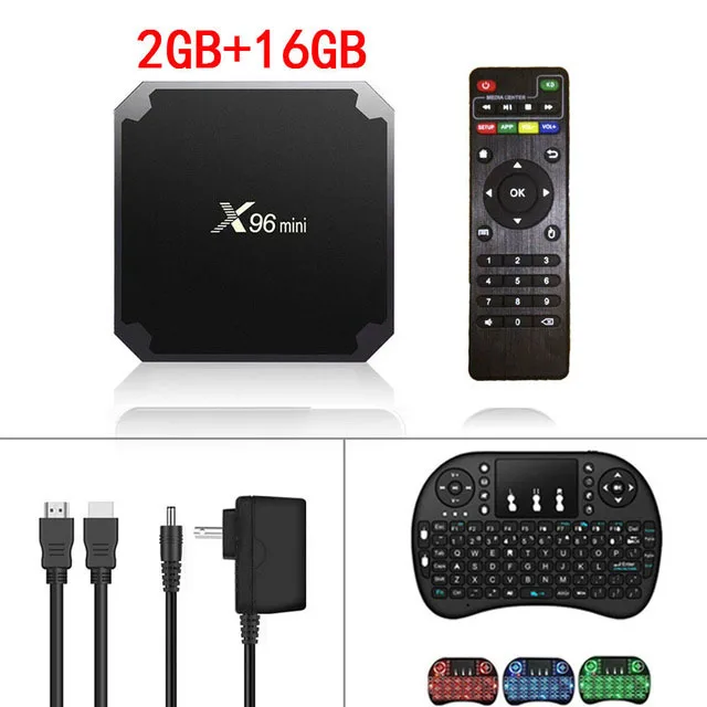 2GB 16GB I8B X96 Мини Смарт Android ТВ коробка Amlogic S905W Четырехъядерный 4K медиаплеер 2,4 ГГц WiFi медиаплеер X96mini Android 7,1 телеприставка - Цвет: 2GB 16GB I8B