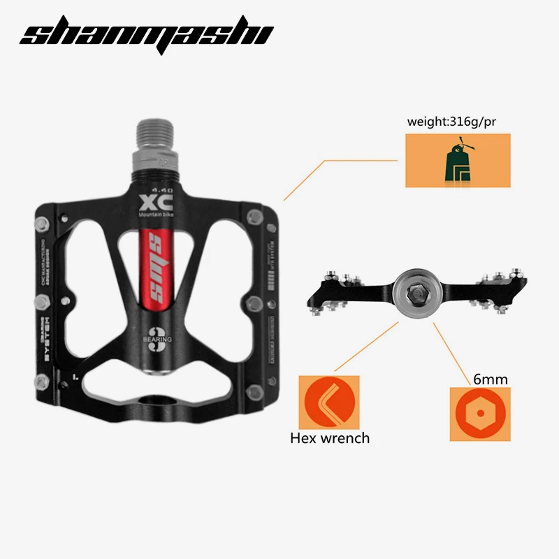 Педаль горного велосипеда алюминиевый сверхлегкий 3 подшипника vtt velo педаль bmx spd