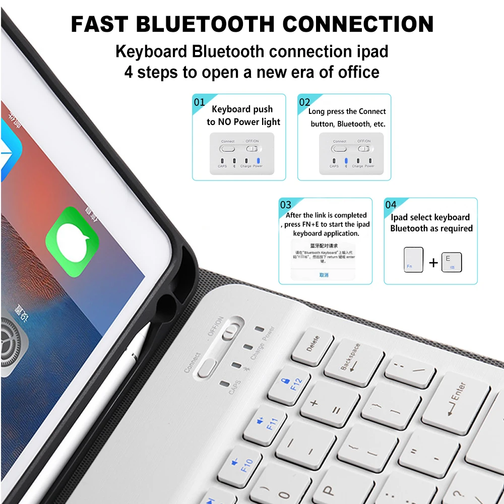 Чехол для iPad Air3 2019 10 2 дюйма чехол с клавиатурой Mini5 держателем карандашей Apple 5/6 9 7