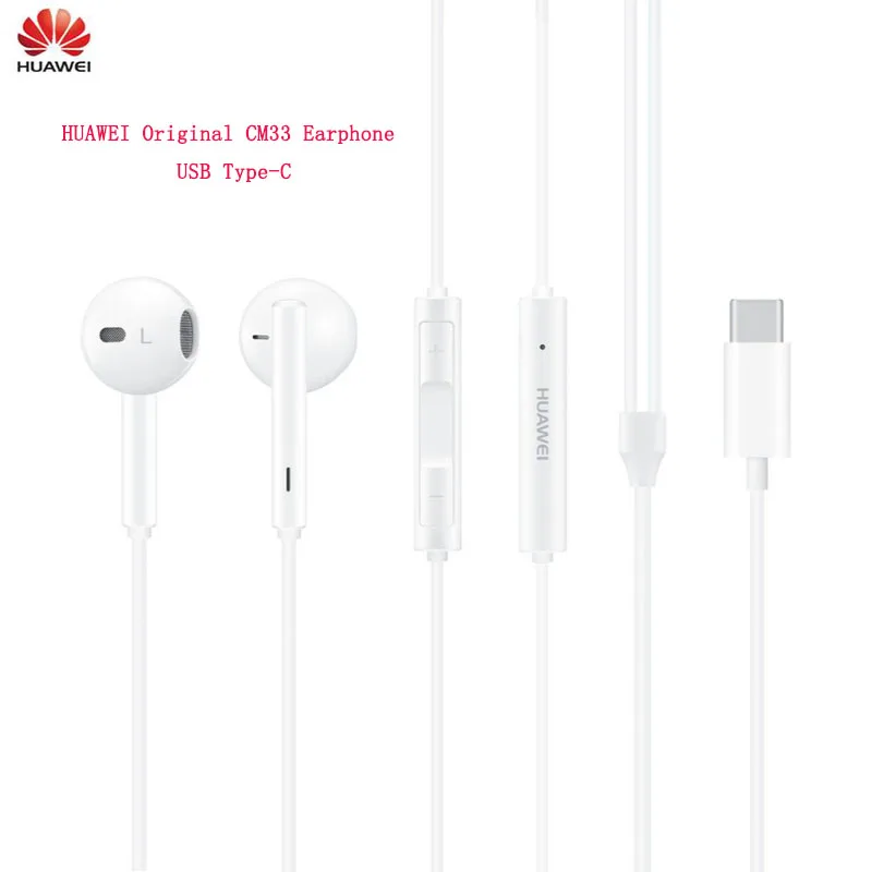 Наушники HUAWEI CM33 наушники-вкладыши с микрофоном USB Type-C для Mate 10 20 Pro X RS P 30 Note |