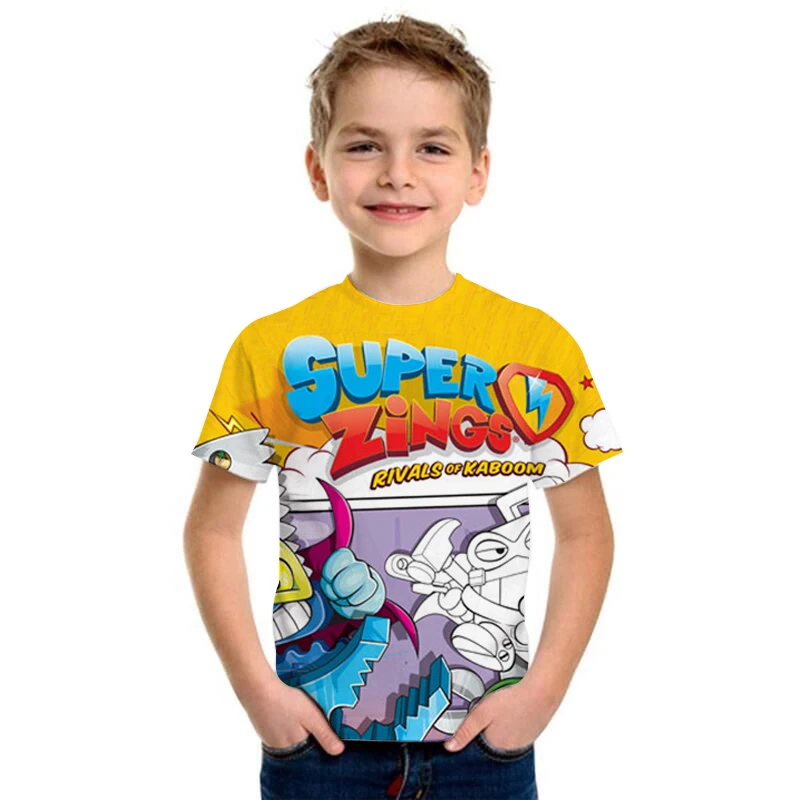 

2020 New Fashion T Shirt Summer Short Sleeve O-neck Tshirt Superzings Tees For Baby Boys Kids Casual Cartoon Tops Girls T-shirt