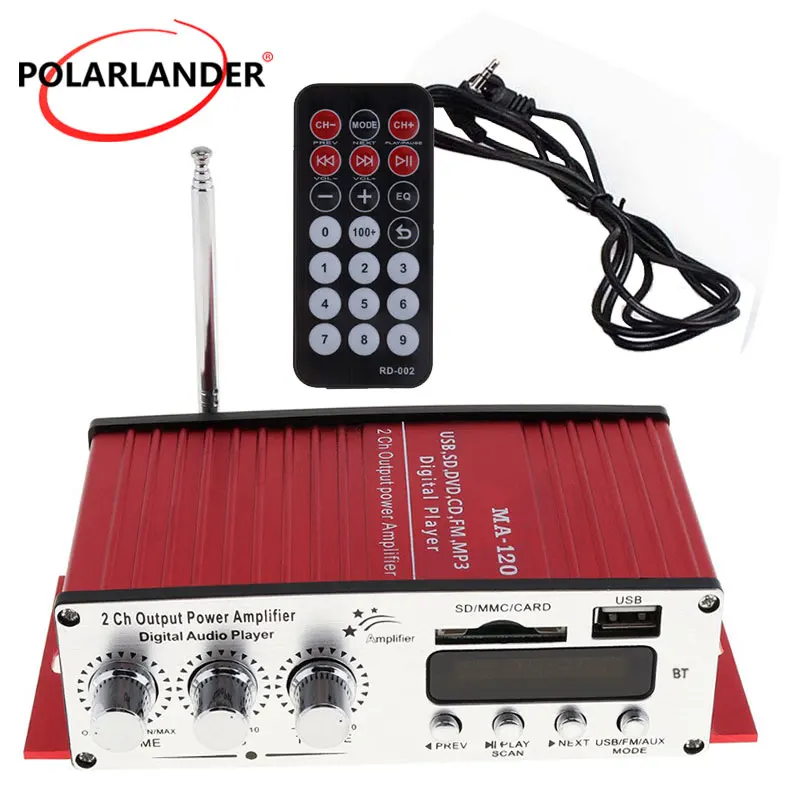 SD-карта оригинальный MP3 USB 12 в автомобильный стерео аудио усилитель 20WX2 RMS 2CH