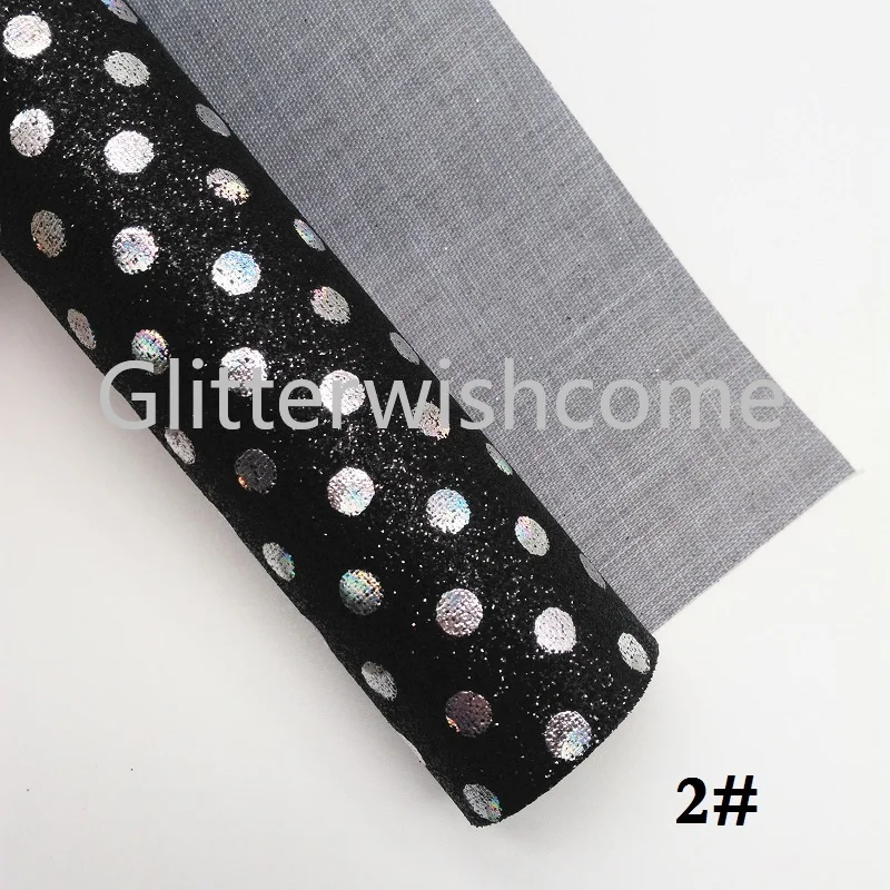 Glitterwishcome 21X29 см A4 размер винил для бантов Печатный горошек блестящая кожа ткань искусственная кожа листы для бантов, GM337A