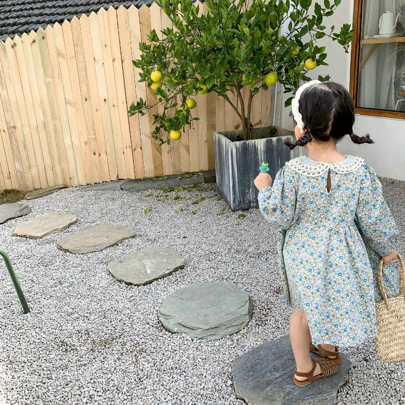 Весна 2020 Новое поступление милое Хлопковое платье в Корейском стиле с длинными