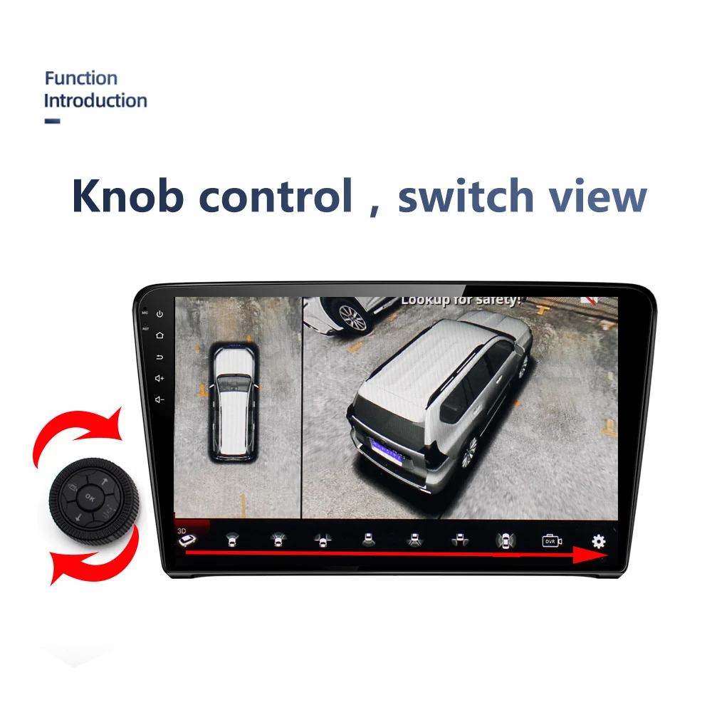 Автомобильная 3d камера с поворотом на 360 градусов панорамным 4 мя боковыми