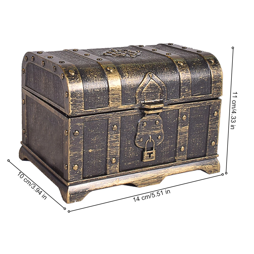 

Treasure Hunting Box Children Treasure Box Electroplated Large Box Toy Gold Coins And Pirate Gems Jewelry Set Pack Party Favor