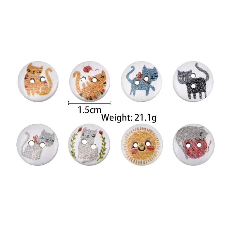 50 шт. деревянные пуговицы с 2 отверстиями для скрапбукинга|Пуговицы| |