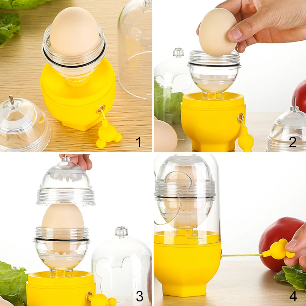 

Kitchen Golden Egg Puller Maker Hand Egg Scrambler Shaker Whisk Children Egg Yolk White Mixer Home Portable Cooking Artifact