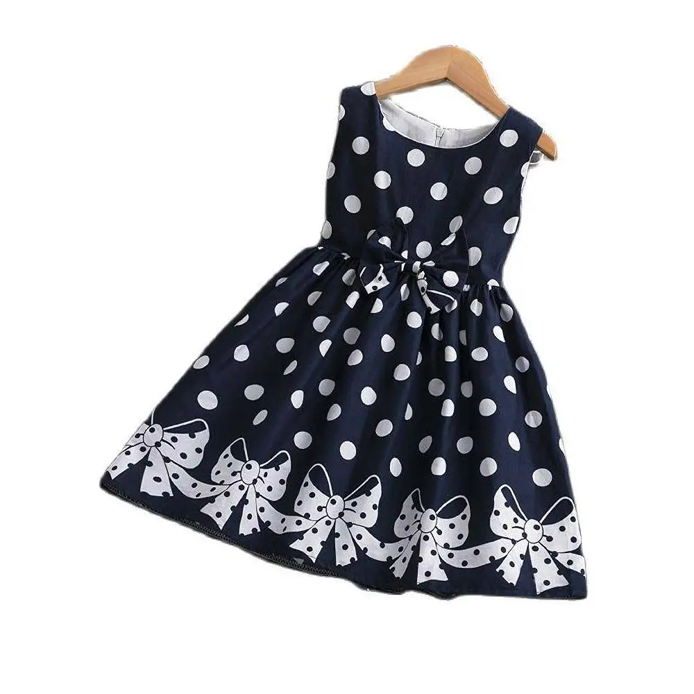 

Платья для девочек, детское платье принцессы в горошек с бантом, детская одежда От 3 до 9 лет