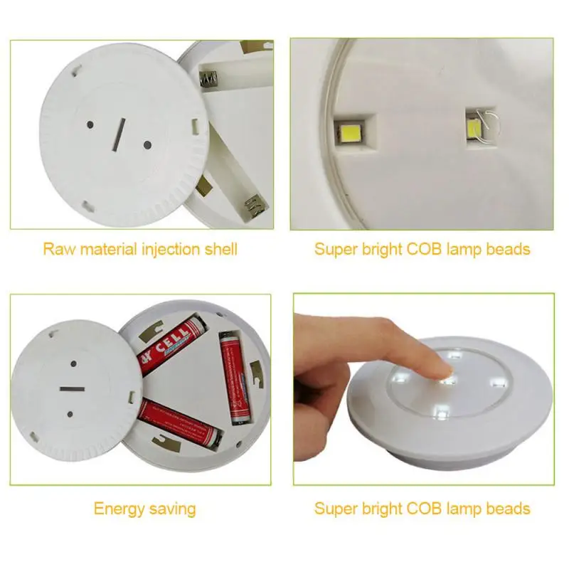 3 шт. белый шкаф под шкафом ночник с питанием от аккумулятора 5 светодиодный