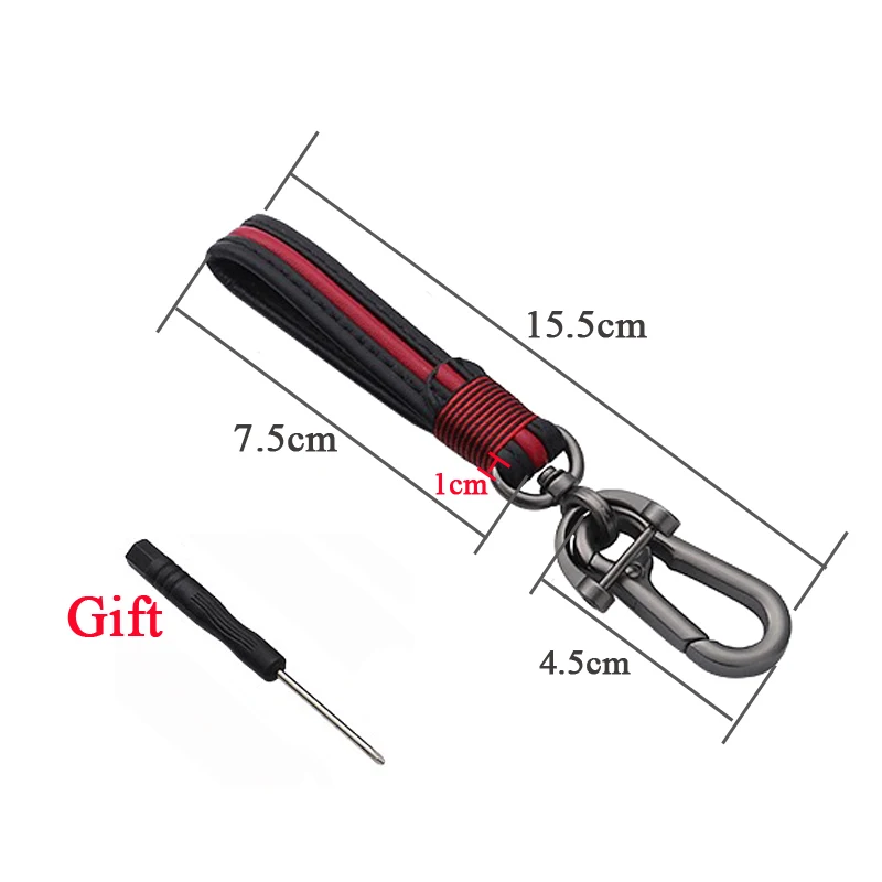 Кожаный брелок элегантный для ключей ручной работы с кольцом из цинкового сплава