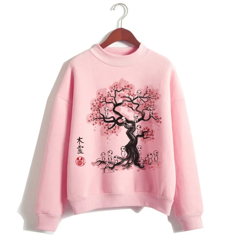 Толстовка totoro Spirit Away Женская Смешной розовый свитшот с японским мультяшным