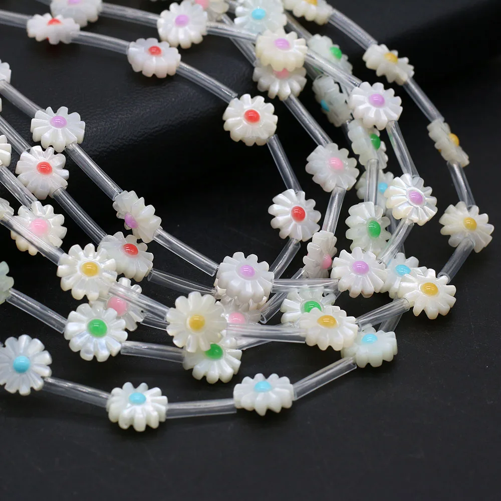 

20pcs Natural Sea Shell Beads White Mother of Pearl Mini Daisy Flower Charms Loose Bead for DIY Earring Bracelet Jewelry Making