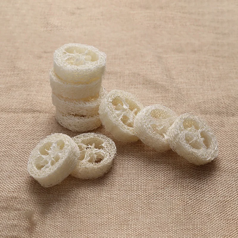 200 штук 4 6 см диаметр Loofah Ломтики DIY пользовательские мыло инструменты чистящие
