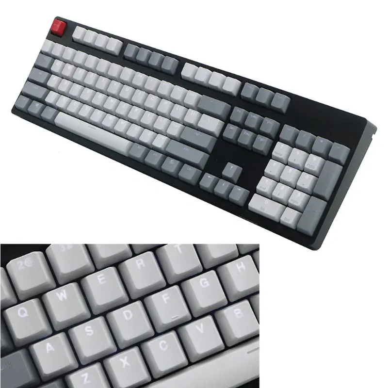 MP Cherry MX switch 108/87 клавиш PBT Keycap с подсветкой двойная съемка белая и серая Ретро клавиатура для механической игровой клавиатуры