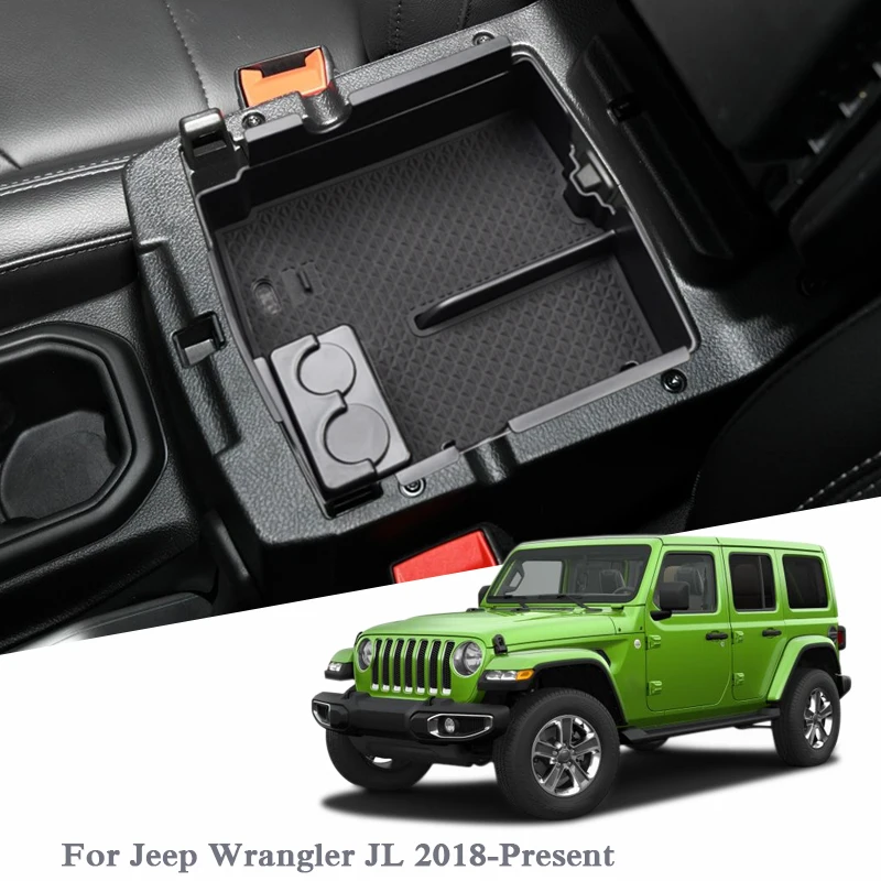 

Car Styling Car Armrest Storage Box For Jeep Wrangler JL 2018-Present LHD Console Armrest Storage Box Cover Auto Accessories